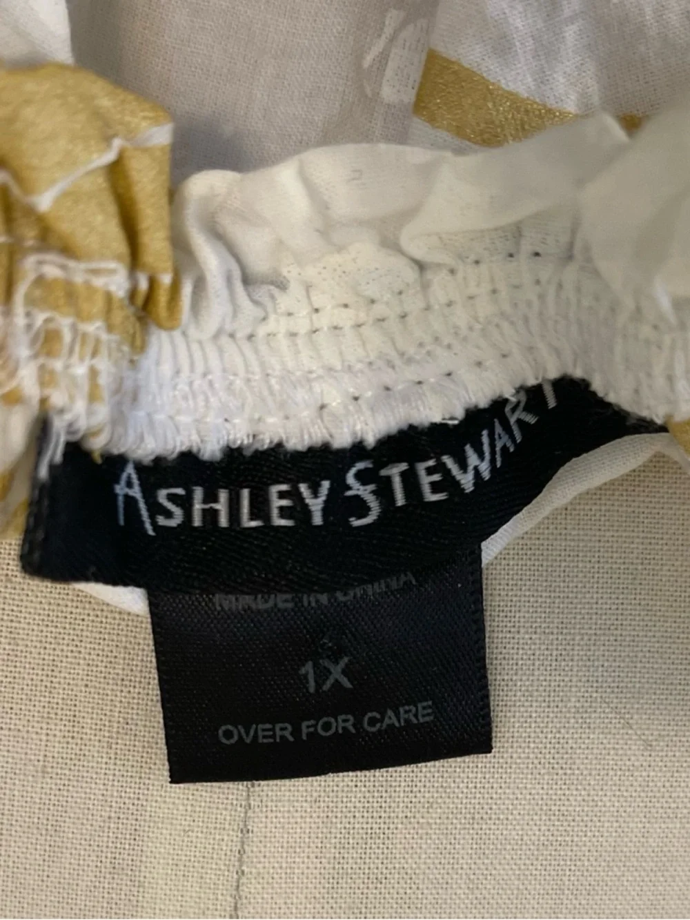 ❤️ Ashley Stewart Paisley Poplin White x Gold Mini Dress 1X - Picture 6 of 8